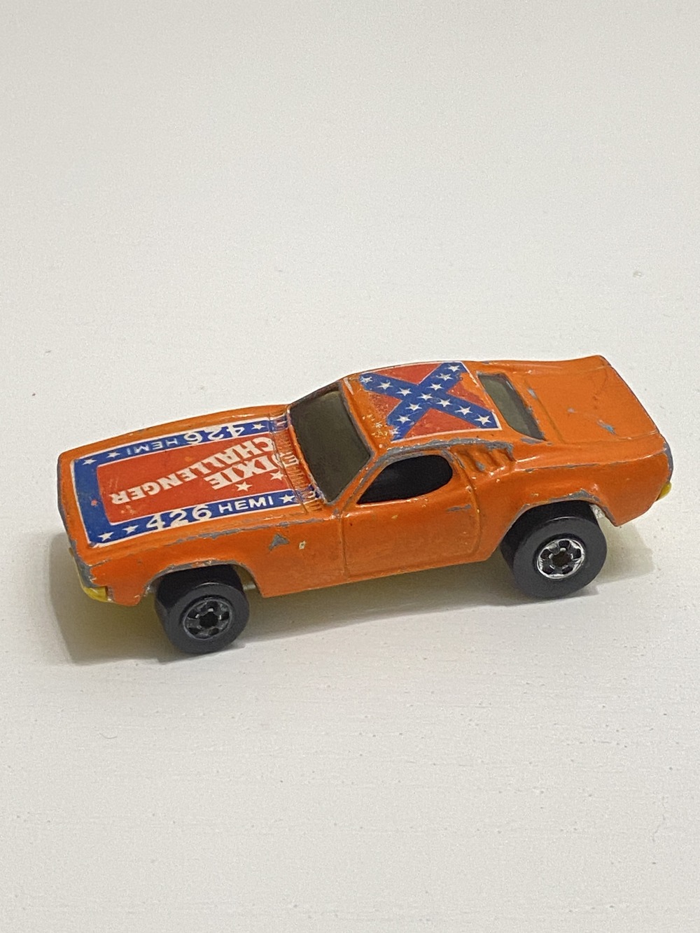Vintage Hot Wheels Dixie Challenger Orange Die-Cast Car